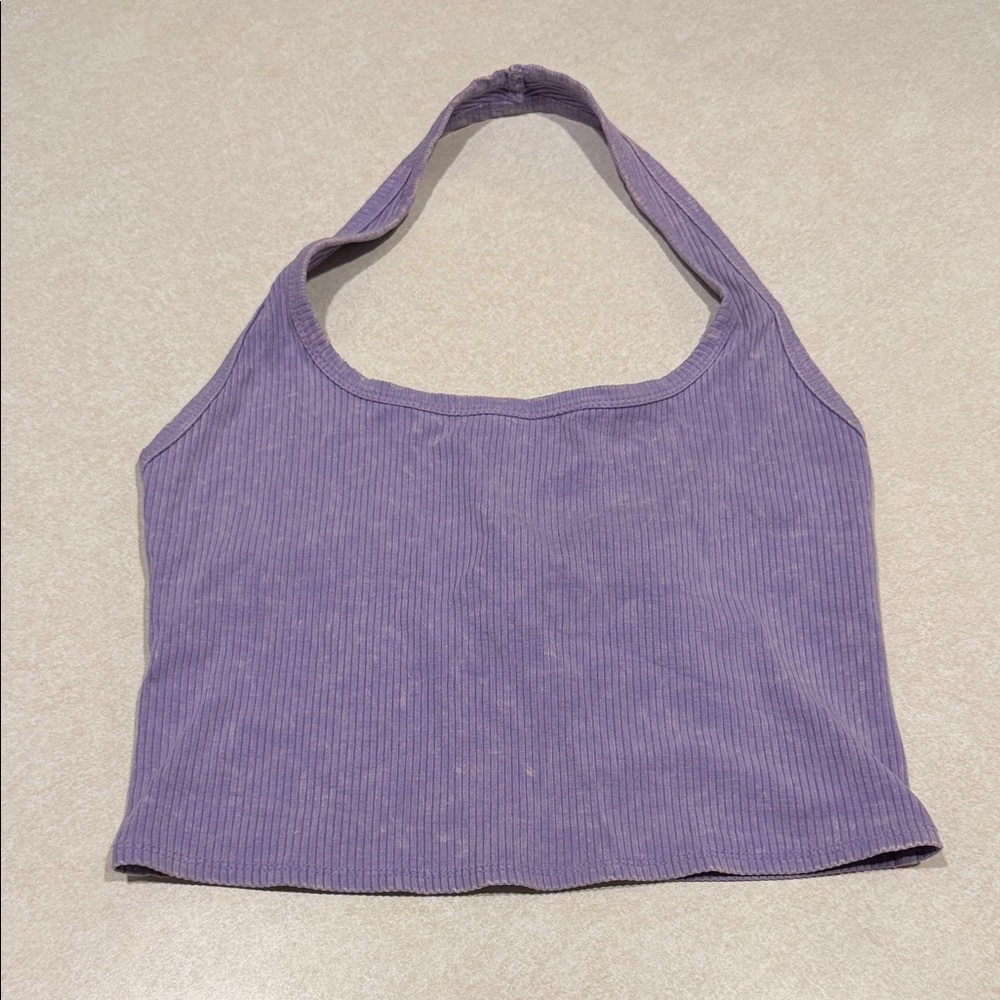 wild fable Lavender Ribbed Halter Crop Top